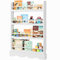 FOREHILL Großes Bücherregal für Kinder, Wandregal mit 4 Ablagen aus Holz, Kinderregal, Spielzeugregal, Wolkenregal für Kinderzimmer Schlafzimmer, 118x13x80cm, Weiß