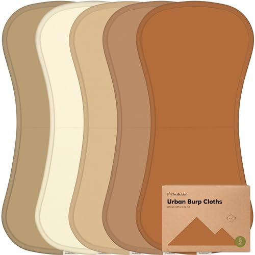 KeaBabies Bio Rülpstücher Baby Junge & Mädchen - 5er Pack Super Saugfähige Baumwoll-Spucktücher für Babys, Weiche & Plüsch Neugeborenen Mulltücher für Milch Spucken, 53cm x 25cm (Terracotta)