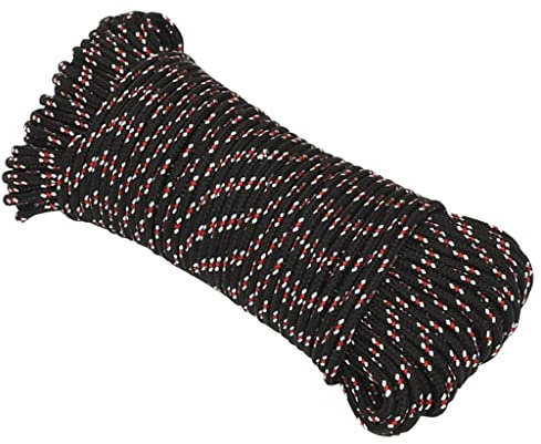 vidaXL Cuerda de Barco Polipropileno Negra 5 mm 100 m