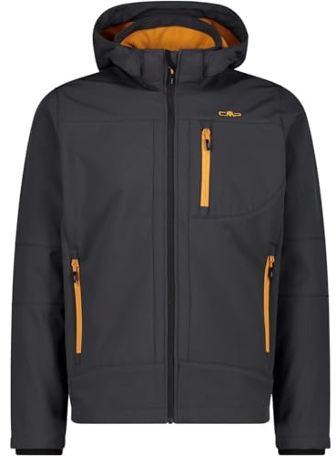 CMP - Herrenjacke mit Kapuze und Reißverschluss, Anthrazit-Kürbis, 50