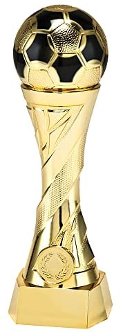 Larius Pokal Ehrenpreis Fußball in Gold und Silber mit Wunschgravur (ohne Wunschtext, Gold, M)