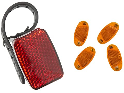 Fischer Erwachsene Reflektor Heck Universalhalterung, rot, Universal Unisex Fahrrad Reflektor 85400 Orange, Gelb, Einheitsgröße EU