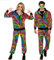 W WIDMANN MILANO Party Fashion - Kostüm Trainingsanzug, Tiermuster Tiger, Neon, Animal Print, 80er Jahre Outfit, Faschingskostüme