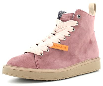 PANCHIC Polacchino Donna P01 in Suede Foderato in Faux Fur BROWNROSE Rosa Cipria
