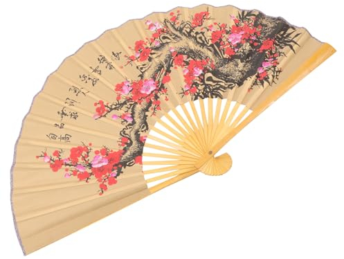 TOPBATHY Large Display Fans Folding Flower Folding Giant Fan Wall Art Decor Chinese Ornament Traditional Fan Oriental Asian Fan for Dancing Performance Wall Window