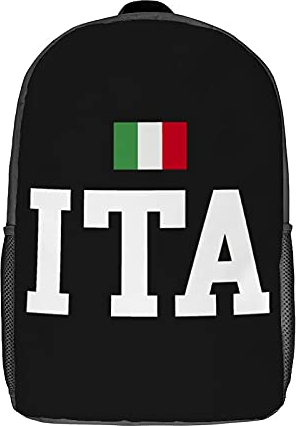 Backpack Flagge Italiano Italia Italien Laptoptasche Bedruckt Rucksack Lässiger Wanderrucksack Für Camping, Wandern, Universität, 43X32X14Cm