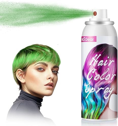 Spray De Color Para El Cabello Verde, Laca Temporal Para El Cabello Coloreada, Spray De Tinte Capilar Lavable De Una Sola Vez Para Fiestas De Disfraces Cosplay Halloween, Tinte Rápido -100ml