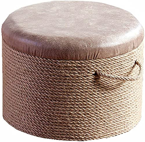 OTBEHUWJ Fußhocker mit Stauraum Runder Pouf, kreativer gepolsterter Kleiner Hocker for den Innenbereich, niedriger Hocker for Wechseln von Schuhen im Wohnzimmer/Flur, Heimdekoration, Stuhl