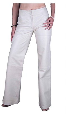 Dolce & Gabbana Damen Lederhose Bootcut (DE/NL/SE/PL, Numerisch, 34, Slim, Regular, Creme)