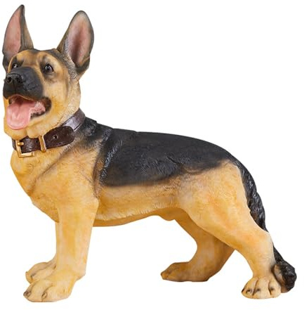 POCHY Hundeskulptur, Garten Deutscher Schäferhund Ornament, Realistischer Hund Commemorate Statue, Handwerk Harz Dekoration Klein Figuren