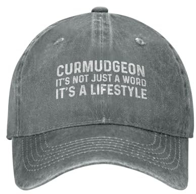 Curmudgeon Mütze mit Aufschrift It's Not Just A Word It's A Lifestyle, für Herren, süße Kappe, Grau, Einheitsgr��e