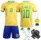 yumcute Kinder Fußball Trikot Set, 23/24 Hause/Auswärts Fußball Trikots Nr.10 Fußballtrikots Erwachsene Fussball Jersey Knieschützer Set Trainingsanzug mit Socken und Schlüsselanhänger