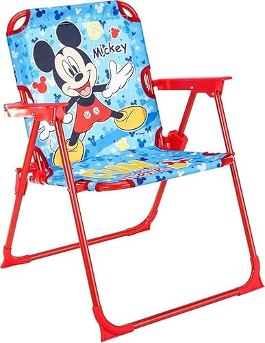 GIFTIDEAZZ Folding Play Chair for Kids - Portable & Sturdy, Featuring Fun Character Designs - Perfect for Indoor/Outdoor Play, Easy Storage (Mickey Mouse Foldable Chair)