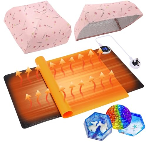 Resin Heating Mat, Fast Curing Resin Machine with LED Display Timer, 2 Cover, Large Silicone Mat, Epoxy Resin Heat Mat Kit for Beginner Resin Supplies for Silicone Molds