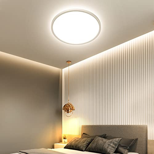 OTREN Deckenlampe LED Rund Deckenleuchte: 3000K LED Deckenleuchte Flach - Badezimmer Decke Lampe für Wohnzimmer Schlafzimmer Flur Küche 23CM Energie-Effizienz G