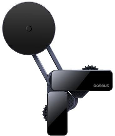Baseus MaxView - Soporte magnético para Pantallas de Coche MagSafe para Pantallas de información y Entretenimiento Tesla y EV, Brazo Ajustable de 360° para iPhone y Android, Color Gris Espacial