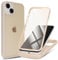 Zouzt for iPhone 15 Matte Case and Screen Protector 15 Case with Glass Screen Protector 360 Full Body Protective Shockproof Frosted Phone Case, Anti-Fingerprint - Off White