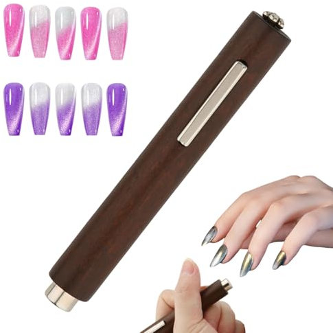 3-in-1 Nagelmagnet für Cat Eye Gel Lack, Multifunktional Nagelwerkzeug mit Starkem Magnet Ideal für DIY Cat Eye Nageldesigns für Anfänger & Professionelle Nutzung (Braun)
