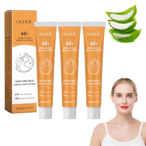 3 Stück Enthaarungscreme Gesicht,Haarentfernung Gesicht Damen,Haarentferner Creme,Haarentfernungscreme,Hormonelle Gesichts Haarentferner Für Frauen Hair Removal Cream Haar Entfernungs Facial Remover