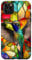 Stained Glass Hummingbird Art Floral Humming Bird Case Case for iPhone 11 Pro Max