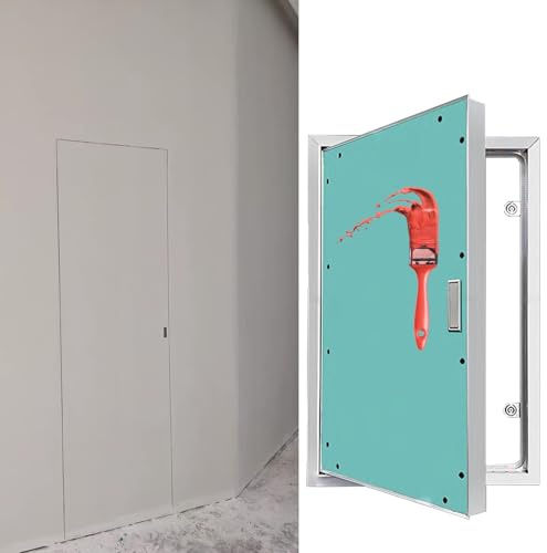 Revisionsklappe für Gipskarton Abdeckung Der Zugangsklappe, Versteckt Tür Zum Wäscheschießen Mit Federbelastetem Griff Und Beschlägen, Aluminium-Legierung Rahmen Und Gipskarton Inspektionstür(60x100cm