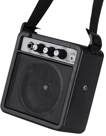 Drfeify Mini Amplificatore per Chitarra Portatile 5W con Overdrive per Acustici/e Chitarristi, Design Leggero e Compatto, Supporta L'impostazione del Volume - Nero (BLACK)