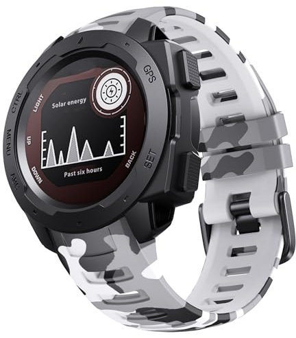 ZXZZNO Cinturino di ricambio in silicone morbido per Garmin Instinct 2/Solar/Tactical WatchBand, misura unica, Agata