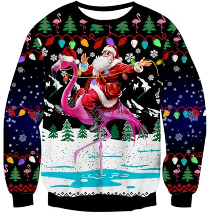 NEWISTAR Herren Ugly Christmas Sweater Sweatshirts 3D Weihnachtspullover Damen Hässlich Weihnachten Witzig Jumper Tops Unisex