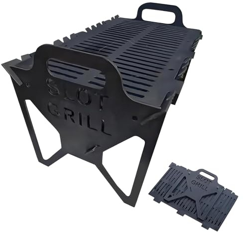 Faltbarer Grill, tragbarer Metall-Holzkohlegrill für Camping, robuster Bratständer, Smoker-Zubehör, Outdoor-Reisegrill für Terrasse, Hinterhof, , , Wohnung, Balkon,