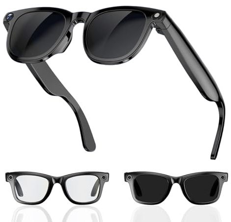 Denash KI Smart Brillen mit Kamera, 1080P Smart Brille mit 25 Sprach übersetzung & Bluetooth 5.3 für Musik Wiedergabe Bilder Kennung