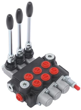 Hydraulikventil 3 Fach Hydraulisch Wegeventil Einstellbares Design Manuelle Steuerung Hydraulisches Richtungssteuerungsventil mit Rückschlagventil und Überlaufventil