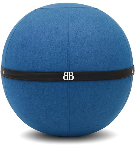Sitzball Büro Ergonomisch - Sitzmöbel Yogaball - Gymnastikball mit Bezug | Anti-Rückenschmerzen - Dynamisches Sitzen - Belastbarkeit 180 kg - Waschbarer Rutschfester Bezug