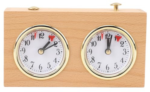 NOENNULL Minuterie D'échecs Analogique Rétro – Horloge D'échecs Mécanique à Remontage avec Grands Cadrans Faciles à Lire, Aucune Pile Requise