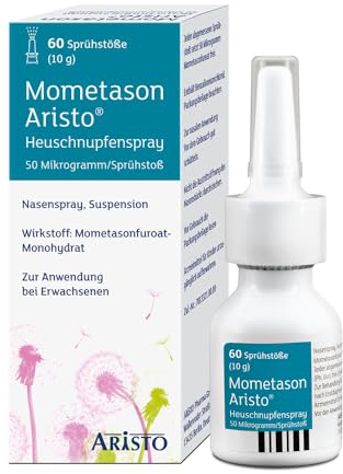 Mometason Aristo Heuschnupfenspray 10g – nur 1x anwenden – gegen Niesen, Juckreiz und eine verstopfte Nase – Macht nicht müde & wirkt 2-fach: antiallergisch & entzündungshemmend