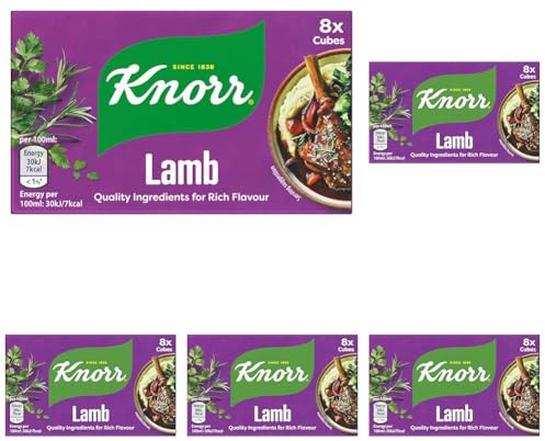 Knorr Lamb Stock Cubes Adds Rich Flavour to Your Dishes Gluten-free Lamb Stock 8x 10 g (Pack of 5)