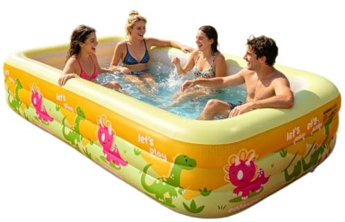 Piscine Gonflable Enfant Portable en PVC Antidérapant | Piscine Rectangulaire Gonflable Pour Adultes Filles Garçons Maison Intérieur Extérieur Jardin Été Plage