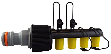 Cost Wise Micro irrigation 4 way manifold/splitter(ALLOWS YOU TO RUN 4 IRRIGATION LINES FROM ONE WATER SOURCE) with range of connections, the irrigation specialists (adapter+male click-lock)