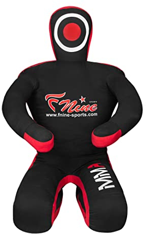 MMA Dummy Judo Punching ungefüllte Tasche – Sitzposition Hände auf der Vorderseite Grappling Dummy, Schwarz; Leinen, 59