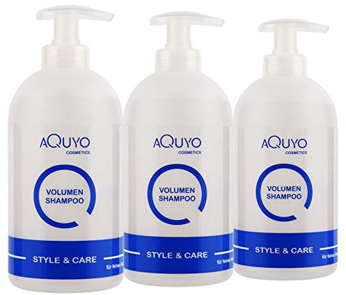 Style & Care Volumen Shampoo für feines und dünnes Haar (3x 500ml) | Haarshampoo verleiht dem Haar Volumen und Fülle | salzfrei, silikonfrei und parabenfrei