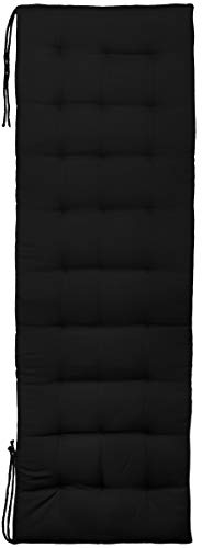 Brandsseller Cojín de Banco 120x40x4 cm – para Banco de jardín y Banco de Comedor – Impermeable, fácil de Limpiar y Acolchado Suave – Uso Interior y Exterior – Negro