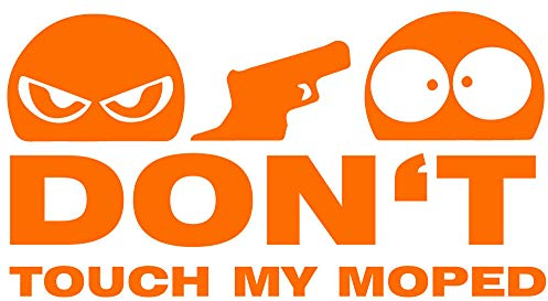 Don't Touch My Moped Aufkleber Sticker JDM Motorrad orange ca. 11x7 cm