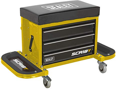 Sealey Mechanic's Utility Seat & Toolbox - Yellow - SCR18Y