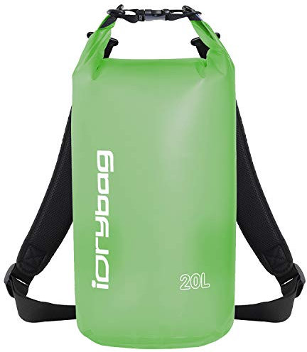 IDRYBAG Sac étanche Transparent 20L, Sac étanche Flottant pour Camping et Voyage