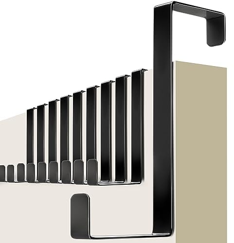 4smile perchero puerta - 10 piezas ganchos negros con almohadillas de fieltro – colgador versátil para el hogar – percha puerta