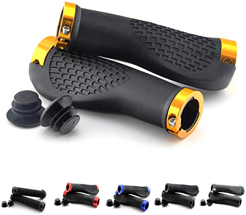 Area1 Premium Lenkergriffe für Fahrrad, E-Bike, Quad. Gold, 2 Stück ergonomische Griffgummis Griffe für 22mm Lenker (7/8 Zoll)