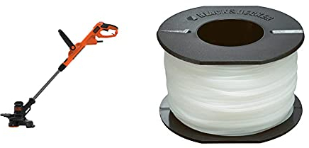 BLACK+DECKER BESTE630-QS Coupe-Bordures Filaire 550W, Noir, 30 cm & Bobine de Rechange pour Coupe-Bordures, 50 m de Fil en Nylon Transparent et Résistant, Fil de ⌀1,5 mm, A6171-XJ
