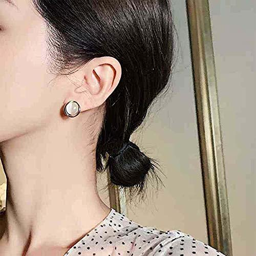 Yheakne Vintage Kreis Ohrstecker Gold Katzenauge Stein Ohrringe Zierliche Chalcedon Ohrringe Elegante Braut Ohrringe Schmuck für Frauen und Teen Mädchen