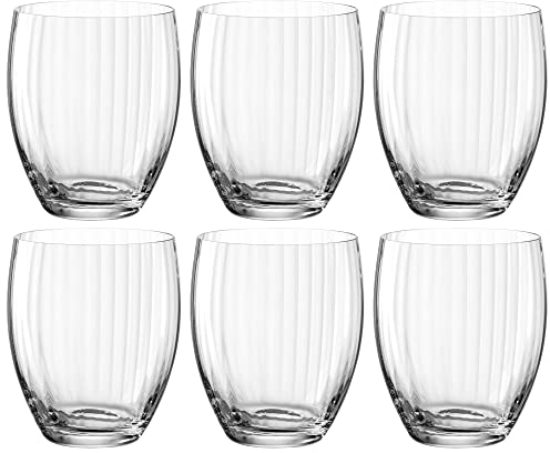 Leonardo Poesia 069170 Lot de 6 verres à eau, lavables au lave-vaisselle, en verre, à jus, 380 ml, transparents