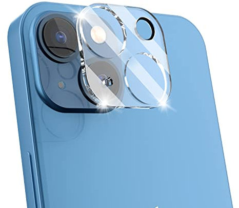 N NEWTOP Camera GLASS Compatibile con Apple iPhone 13/13 Mini, FILM 0.4mm 9H 2.5D Vetro Temperato Trasparente Protezione Copertura Fotocamera Posteriore Lens Film Lenti Anti Urto Graffio (1)