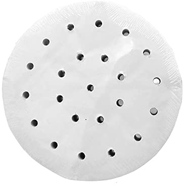 100 Stück Dim Sum Papier, Dampfeinsätze, Heißluftfritteuse, Dampfgarer, Airfryer Liner, Antihaftbeschichtung, rundes Backpapier, perforiertes Bambuspapier (14 cm)